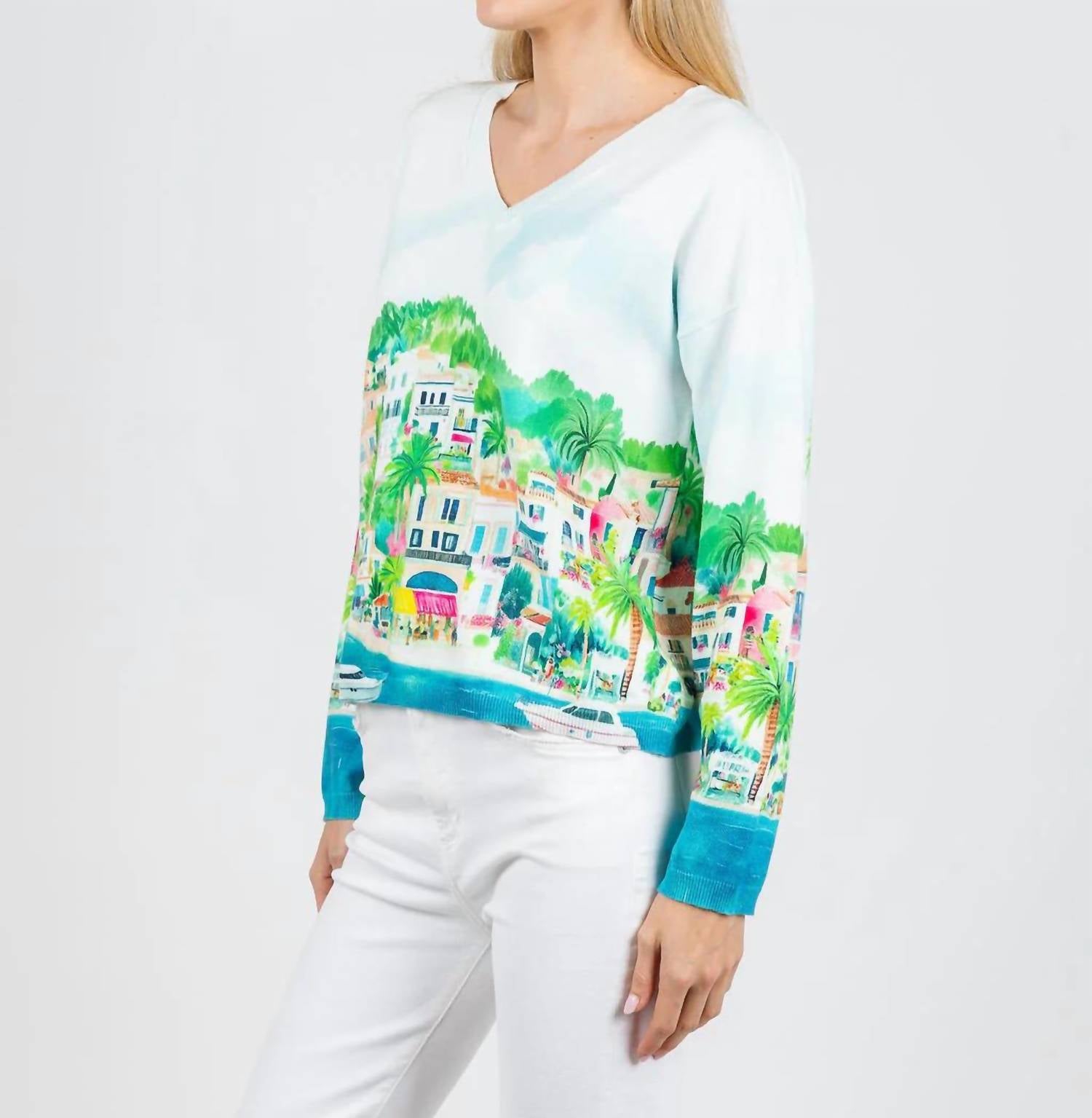 Vilagallo - Long Sleeve V-neck Sweater