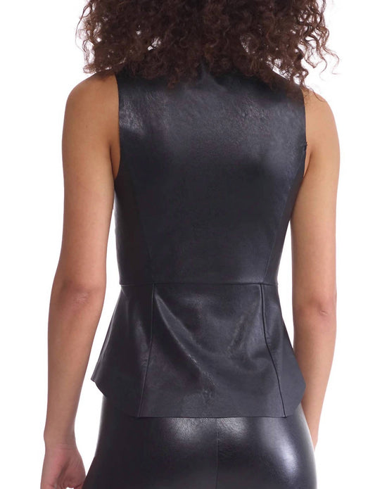 Commando - Faux Leather Peplum Shell Top