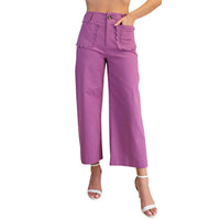 Glam - Women's Colette Wide Leg Scallop Pocket Pants