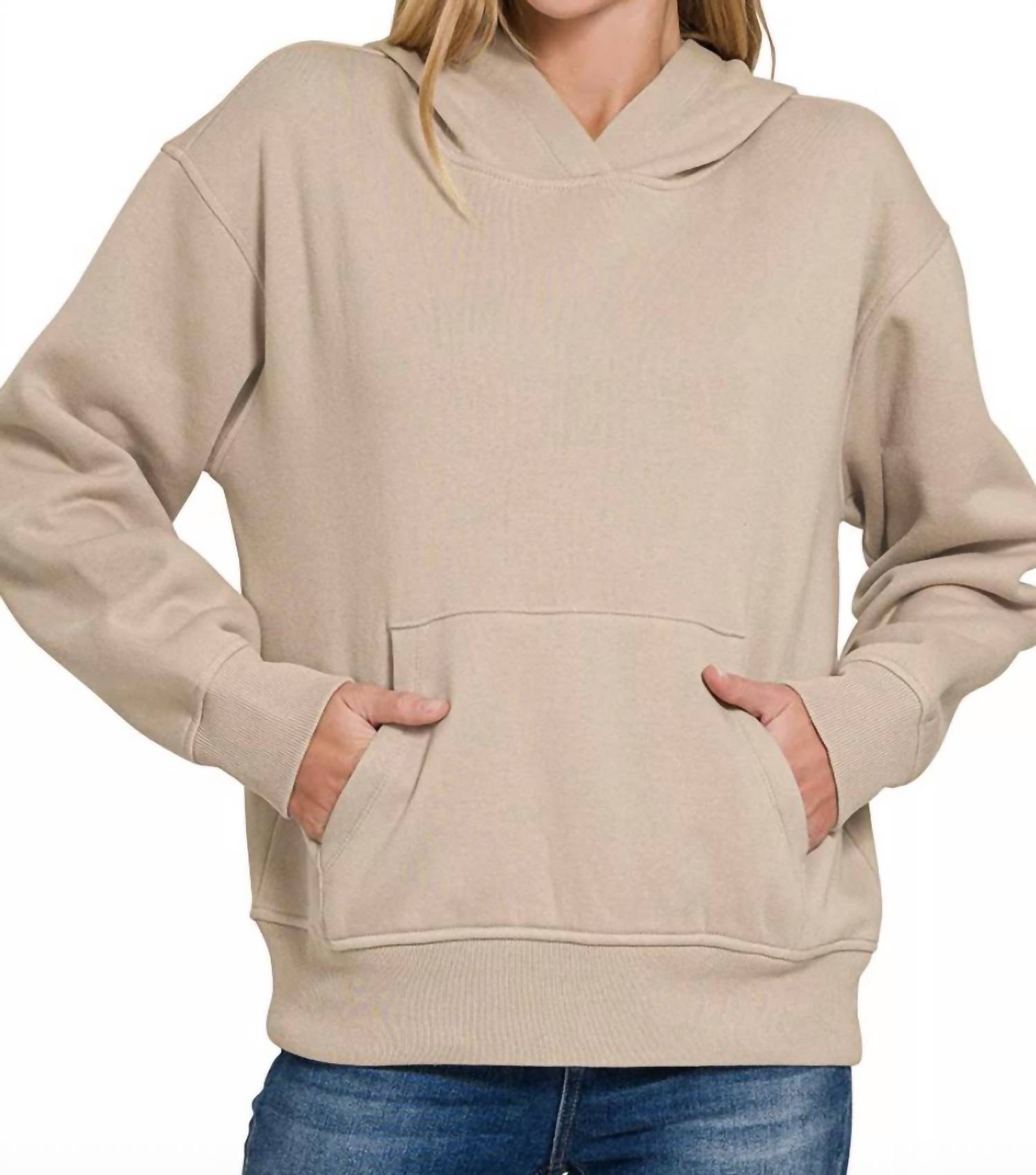 Zenana - Cozy Fleece Hooded Sweatshirt