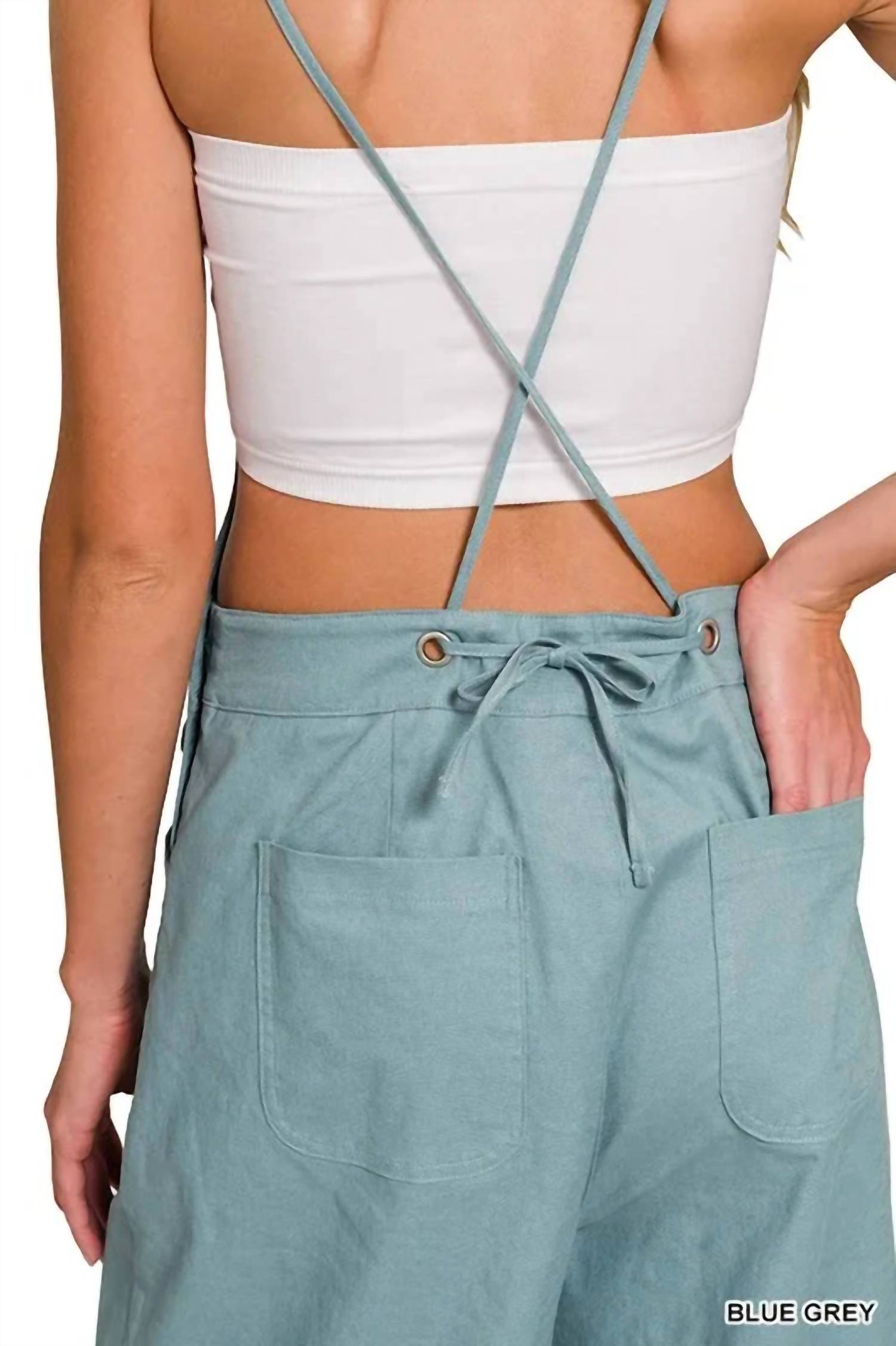 Zenana - Woven Spaghetti Strap Overalls