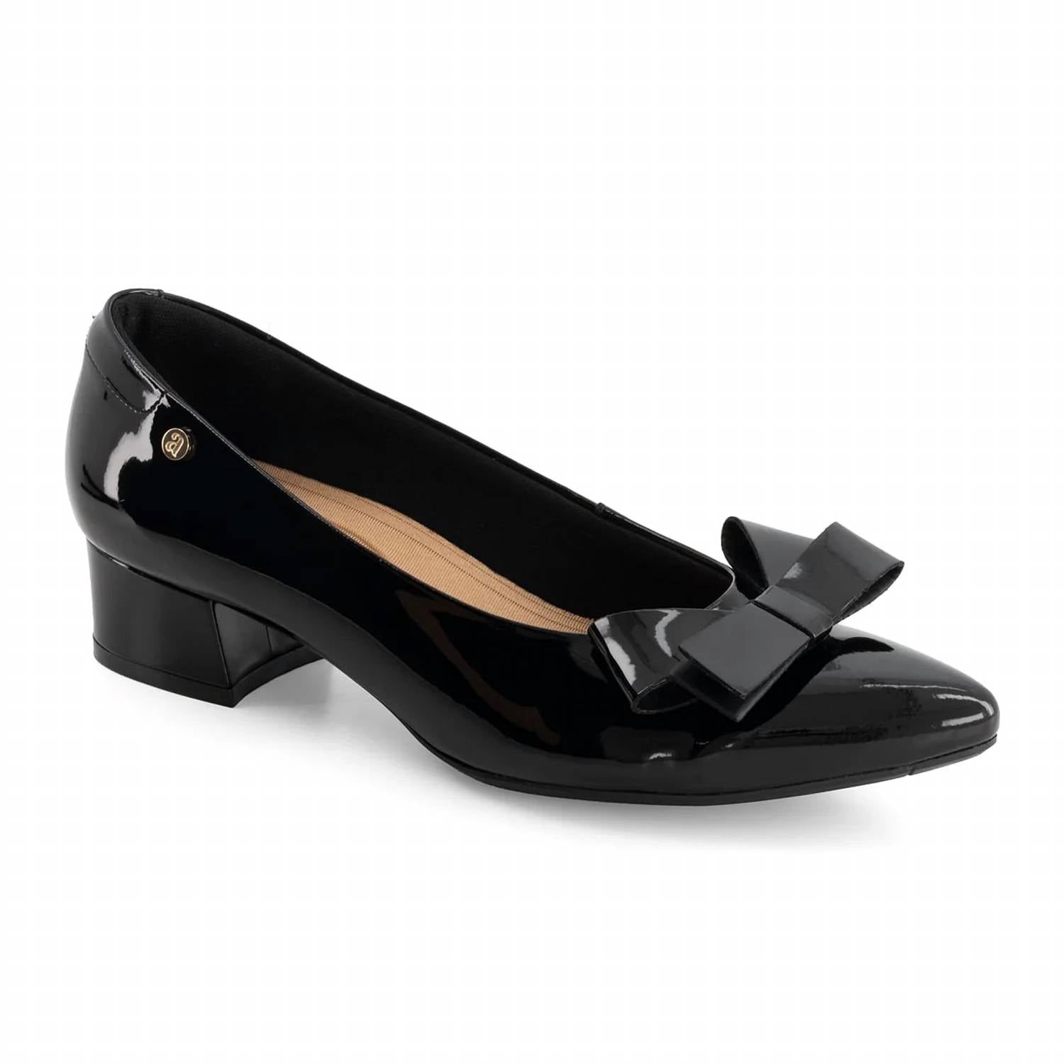 Andrea - Women's Low Heel Bow Block Pumps