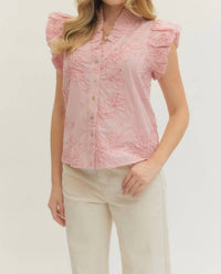 entro Textured Pattern Striped Top - women's blouse