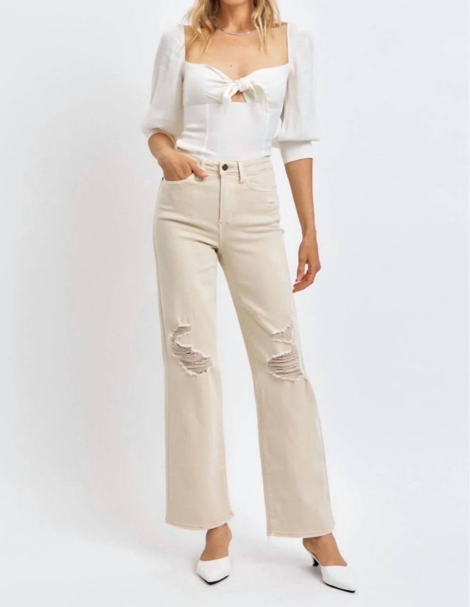 Judy Blue - High Waist Garment Dyed Detroy 90's Straight Jeans