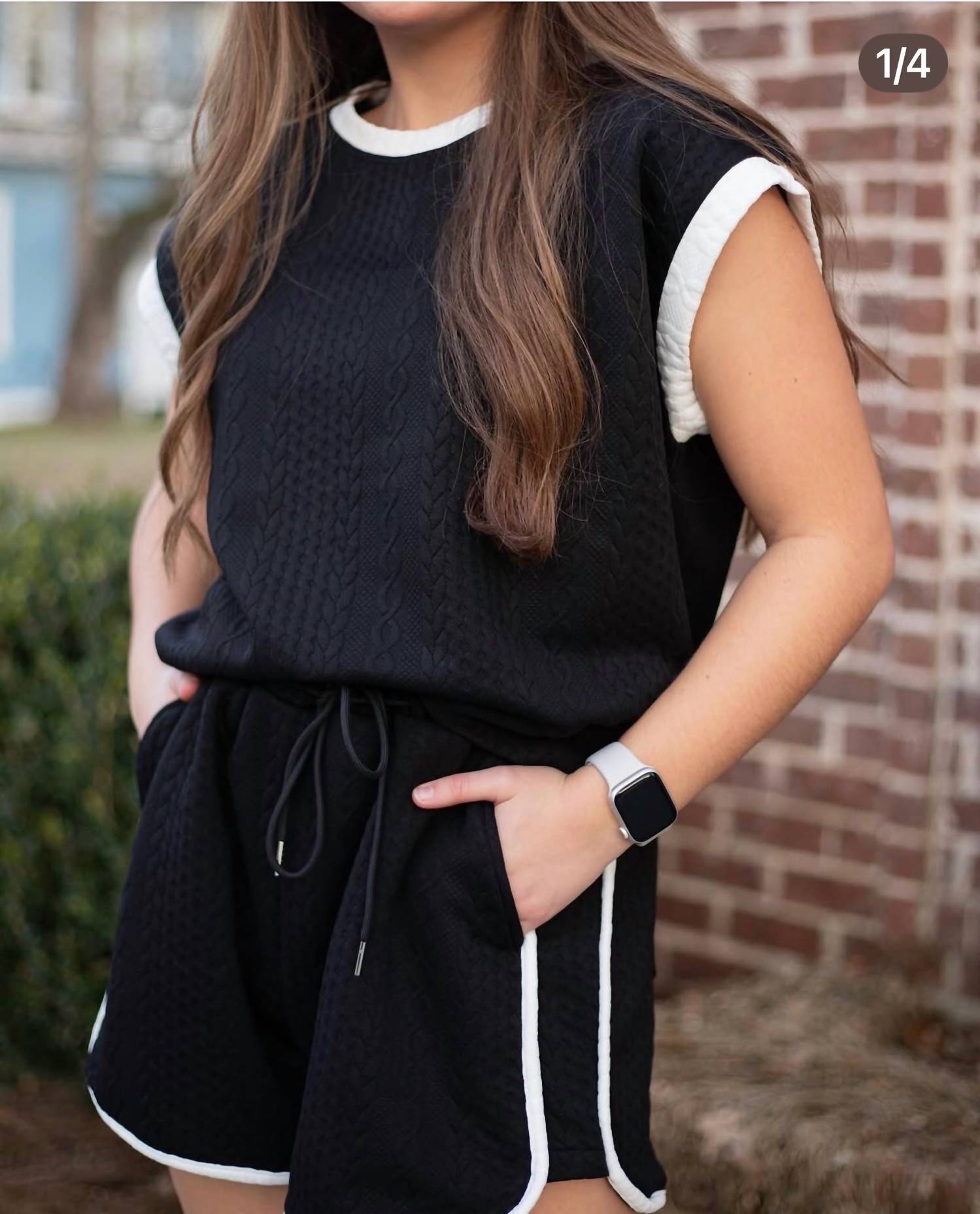 Why Dress - Contrast Cable Shorts