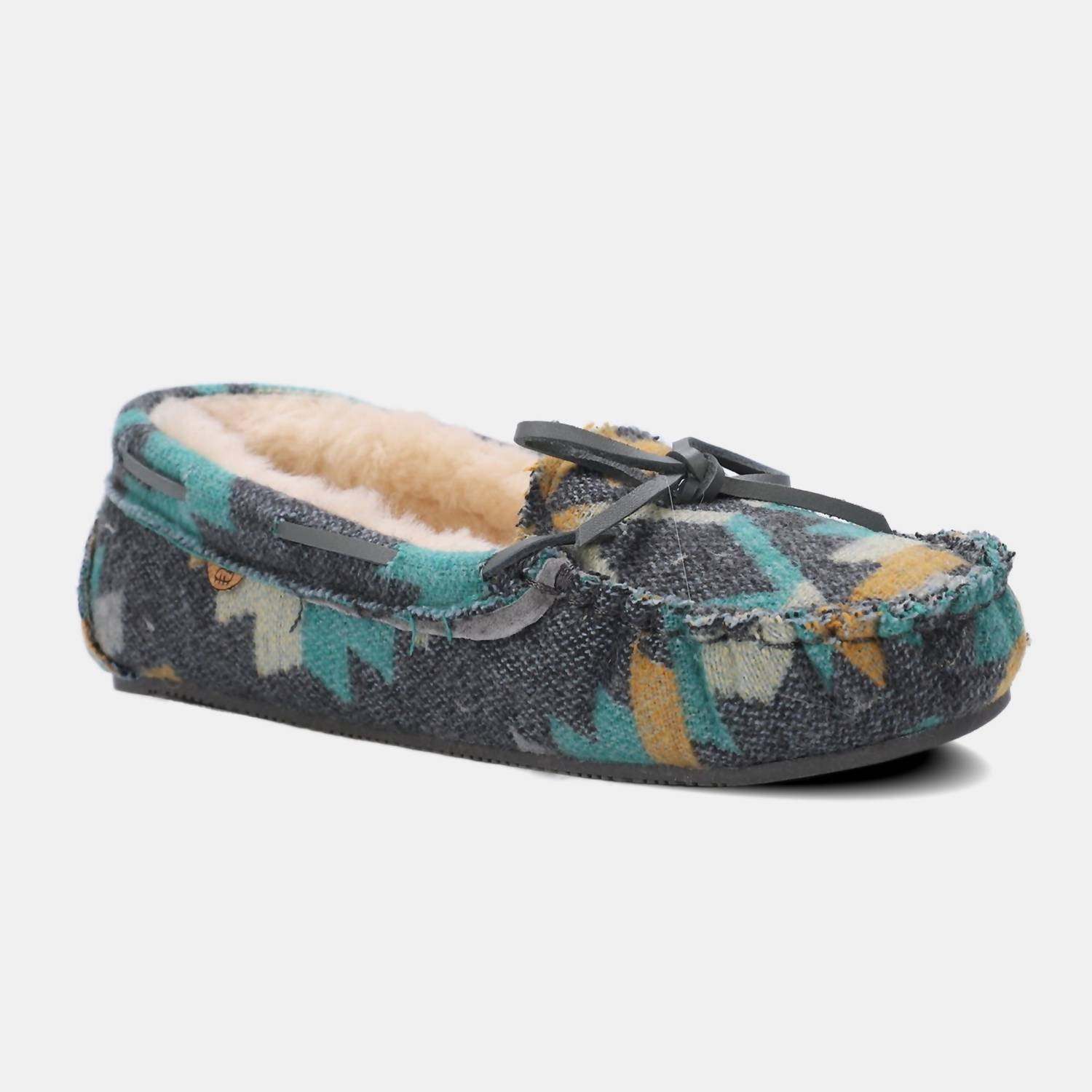 Lamo Women's Hannah Moccasin in grey multi - women's shoe - detail view
