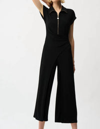 Joseph Ribkoff - Silky Knit Culotte Jumpsuit with Gold Zipper