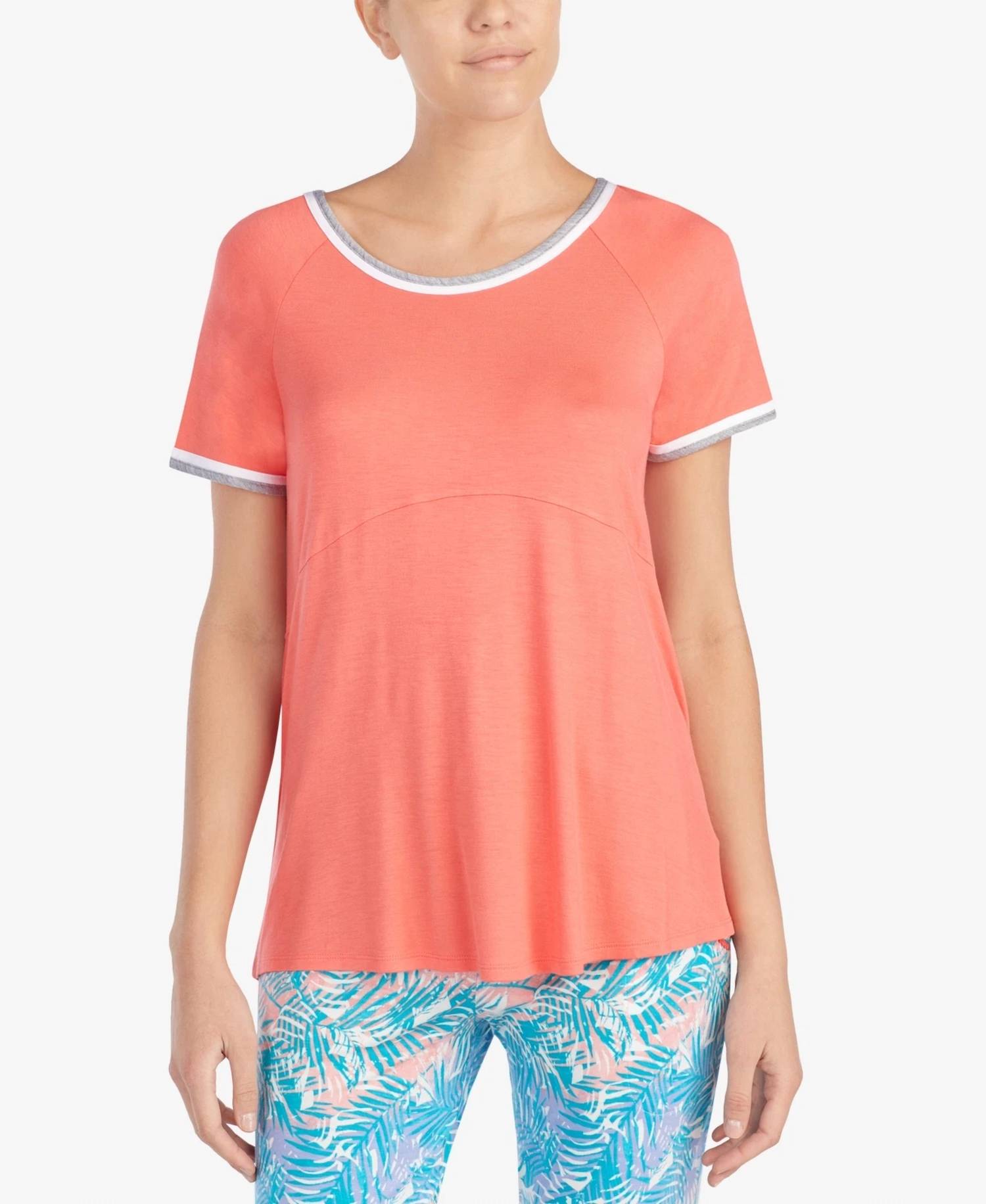 Layla - Sleepwear Contrast Trim Pajama Top