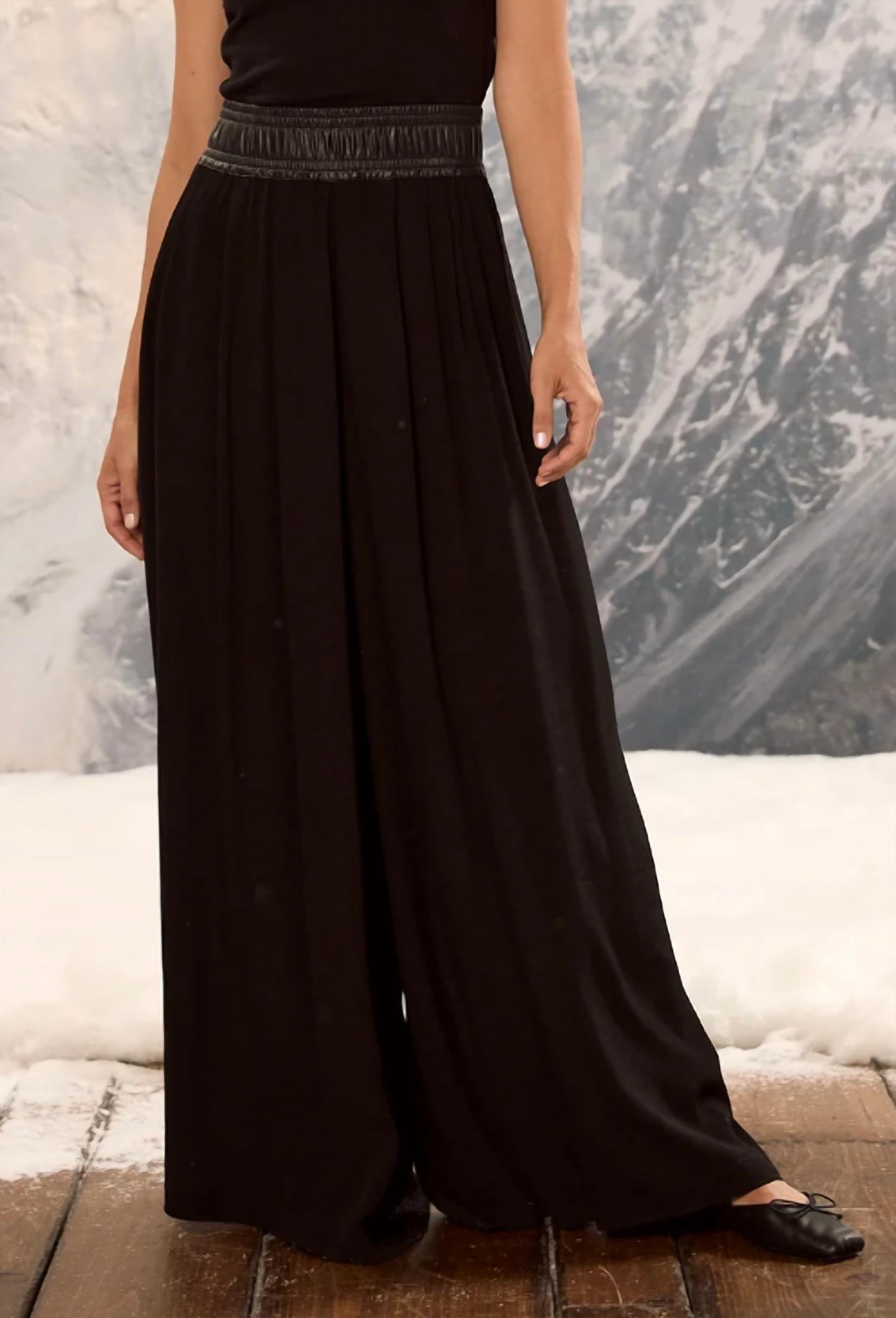 Nic + Zoe - Iconic Faux Leather Waistband Palazzo Pant