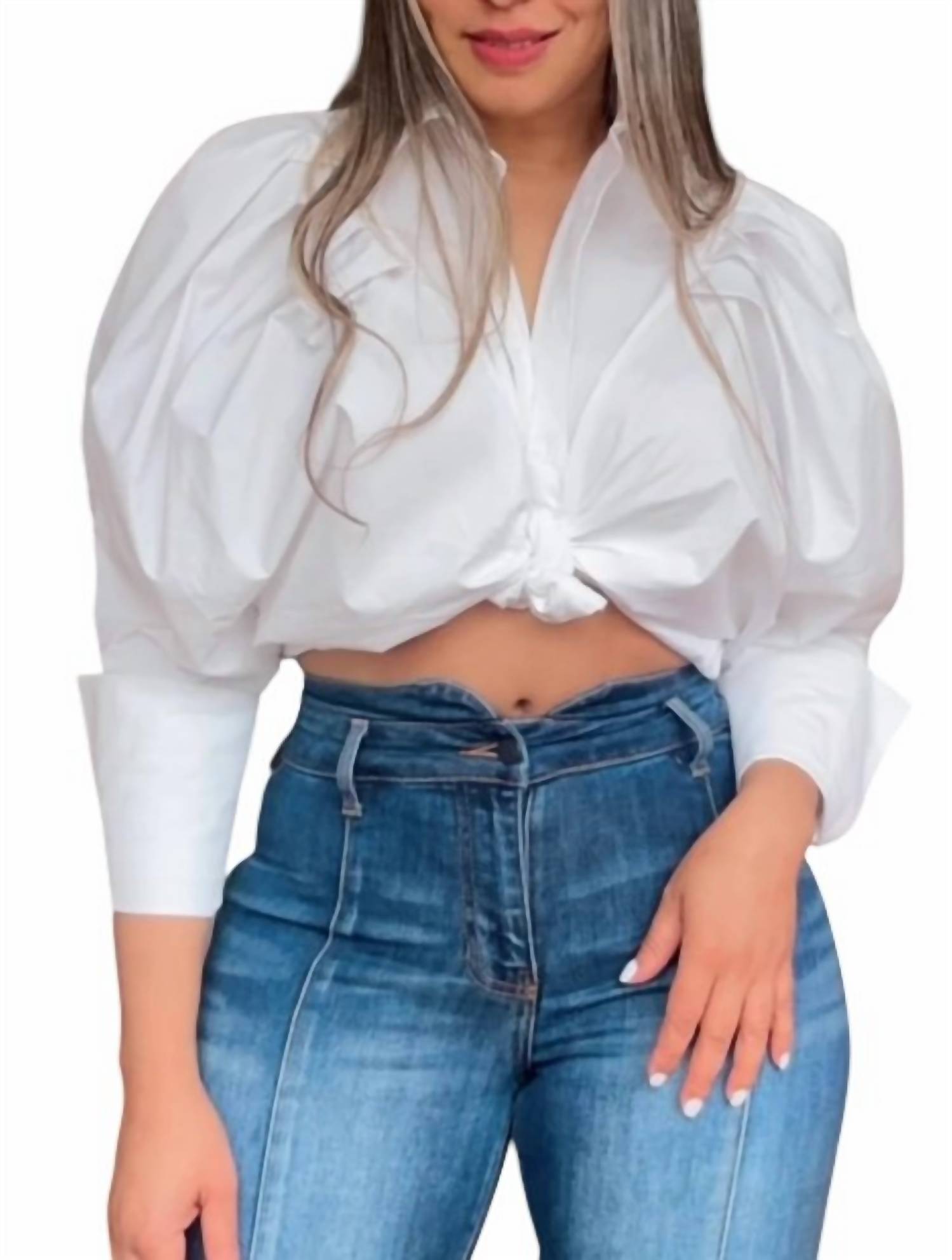 Gracia - Fluffy Sleeves Top