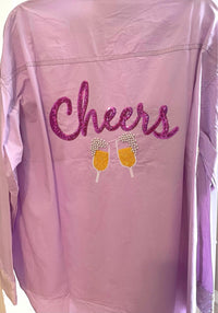 Fantastic Fawn - Cheers Sequin Patch Poplin Shirt