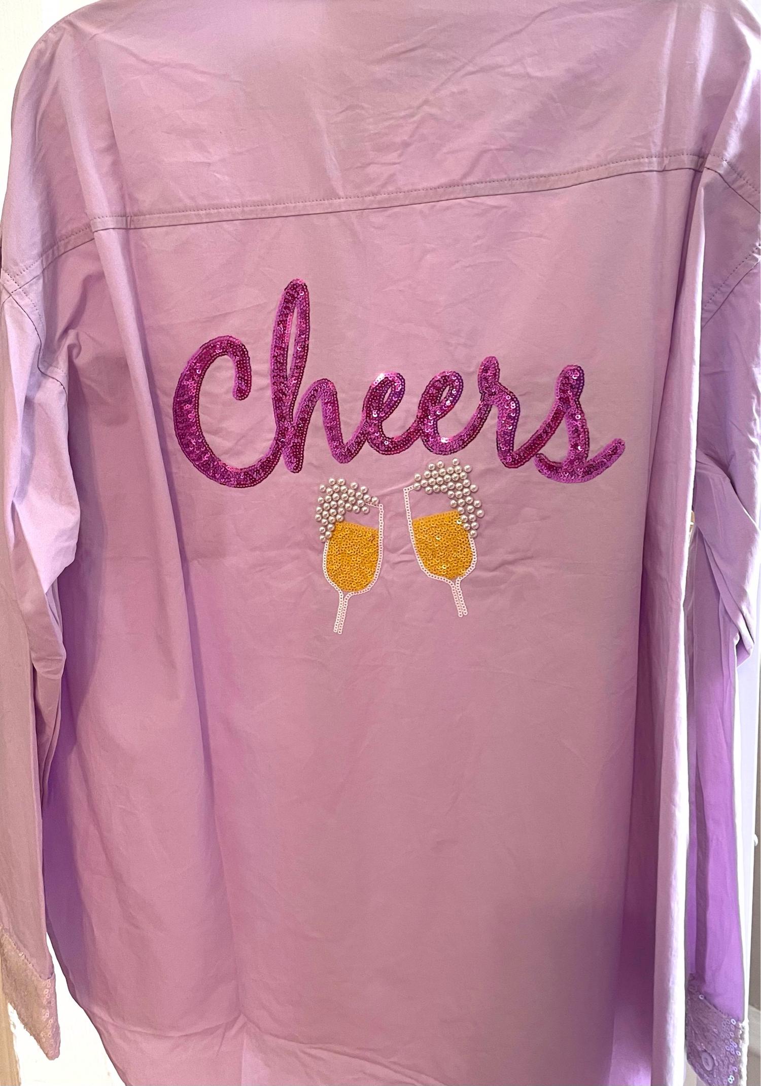 Fantastic Fawn - Cheers Sequin Patch Poplin Shirt