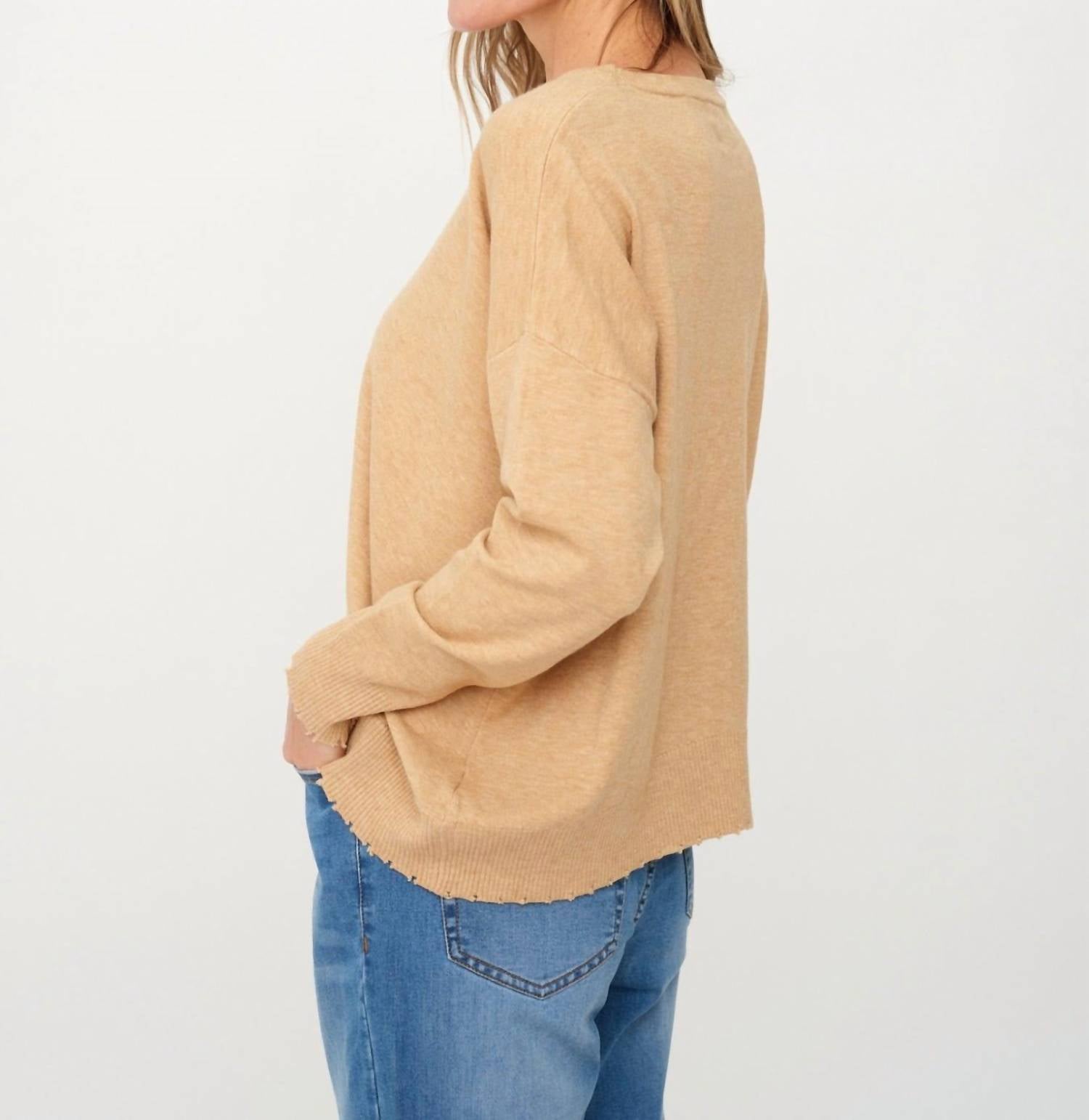 Six/Fifty - Angii Frayed Crewneck Top