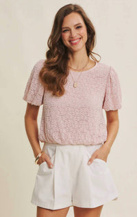 In February - Be Still Bubble Puff Sleeve Top