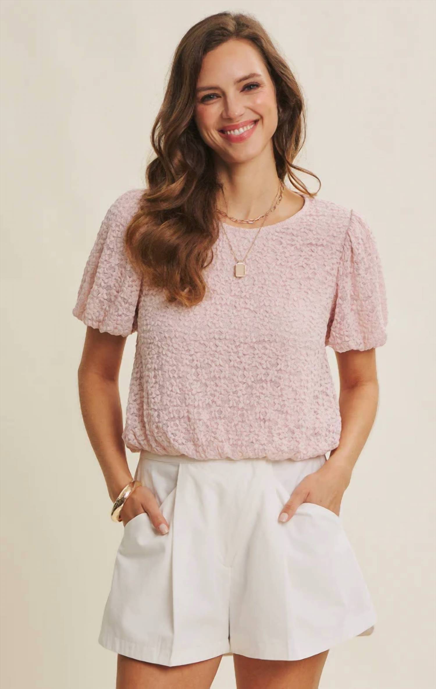 In February - Be Still Bubble Puff Sleeve Top