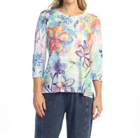 Jess & Jane - Abstract Print Burnout Top