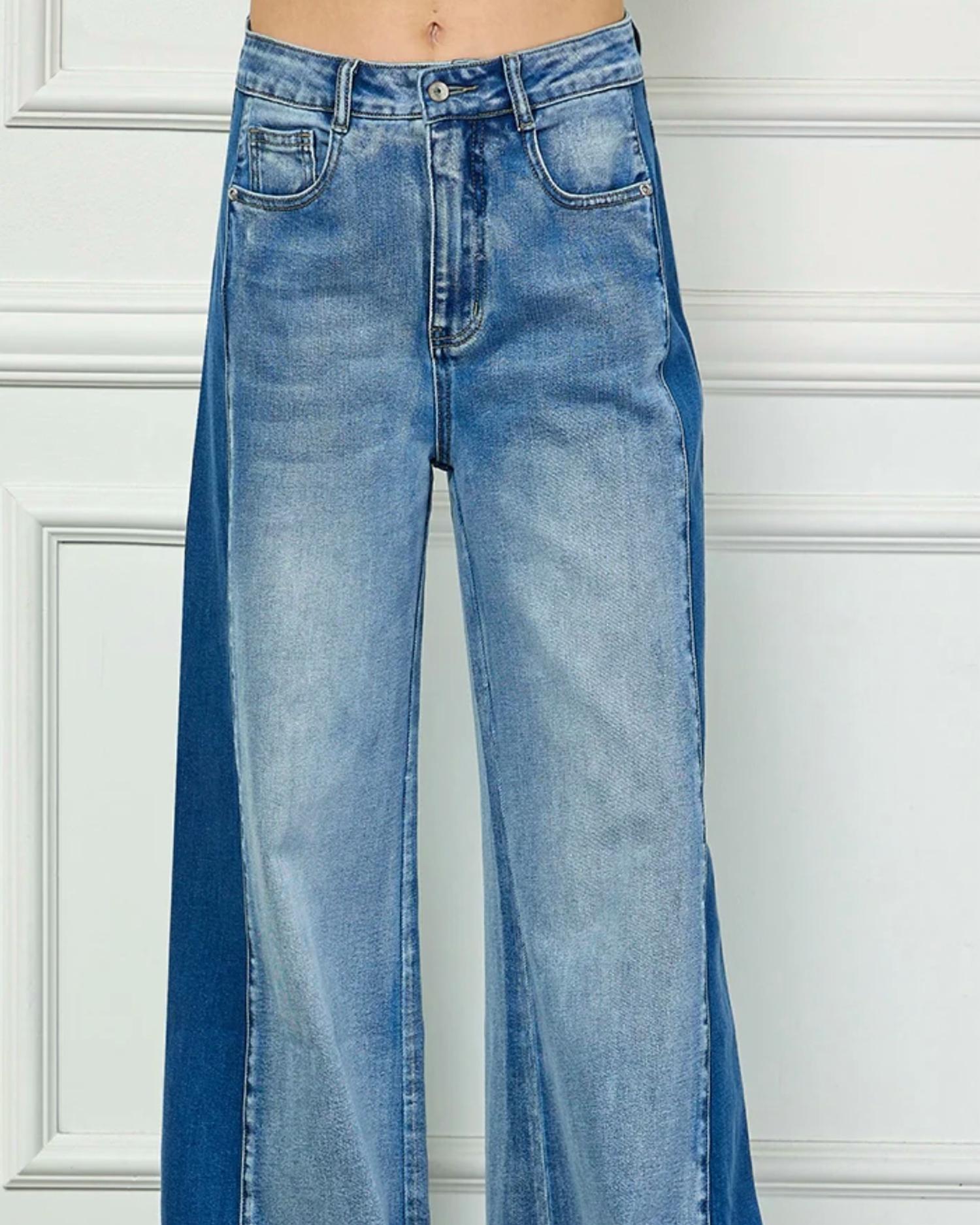 See And Be Seen - Ace Two-Tone Wide Leg Jeans