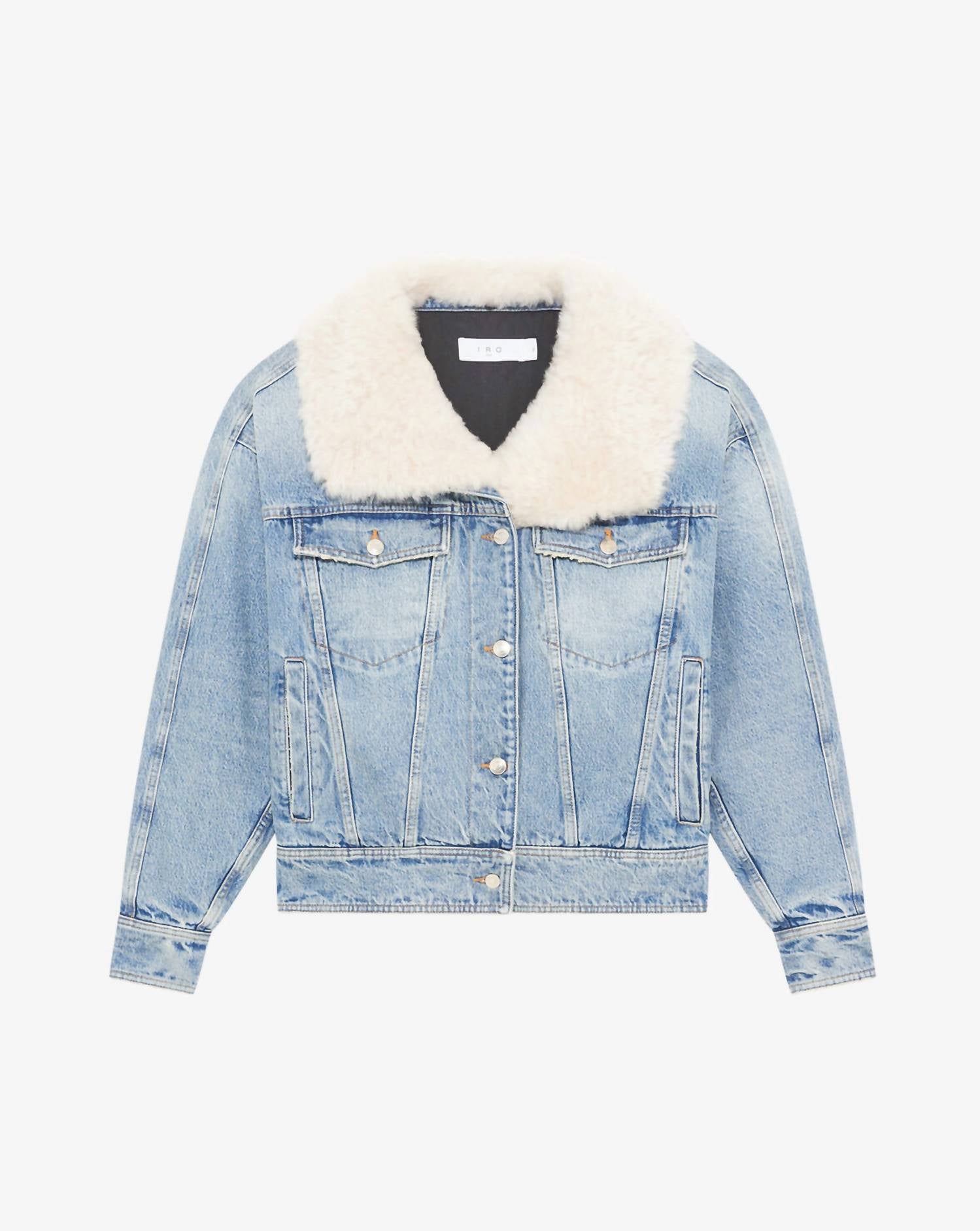 IRO Sophia Denim Jacket in blue vintage - women's jacket - view 5