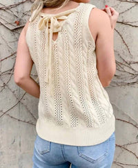Amoli - Lace-up Back Tank Top