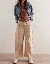 Free People - Good Luck Mid-rise Cord Barrel Jeans