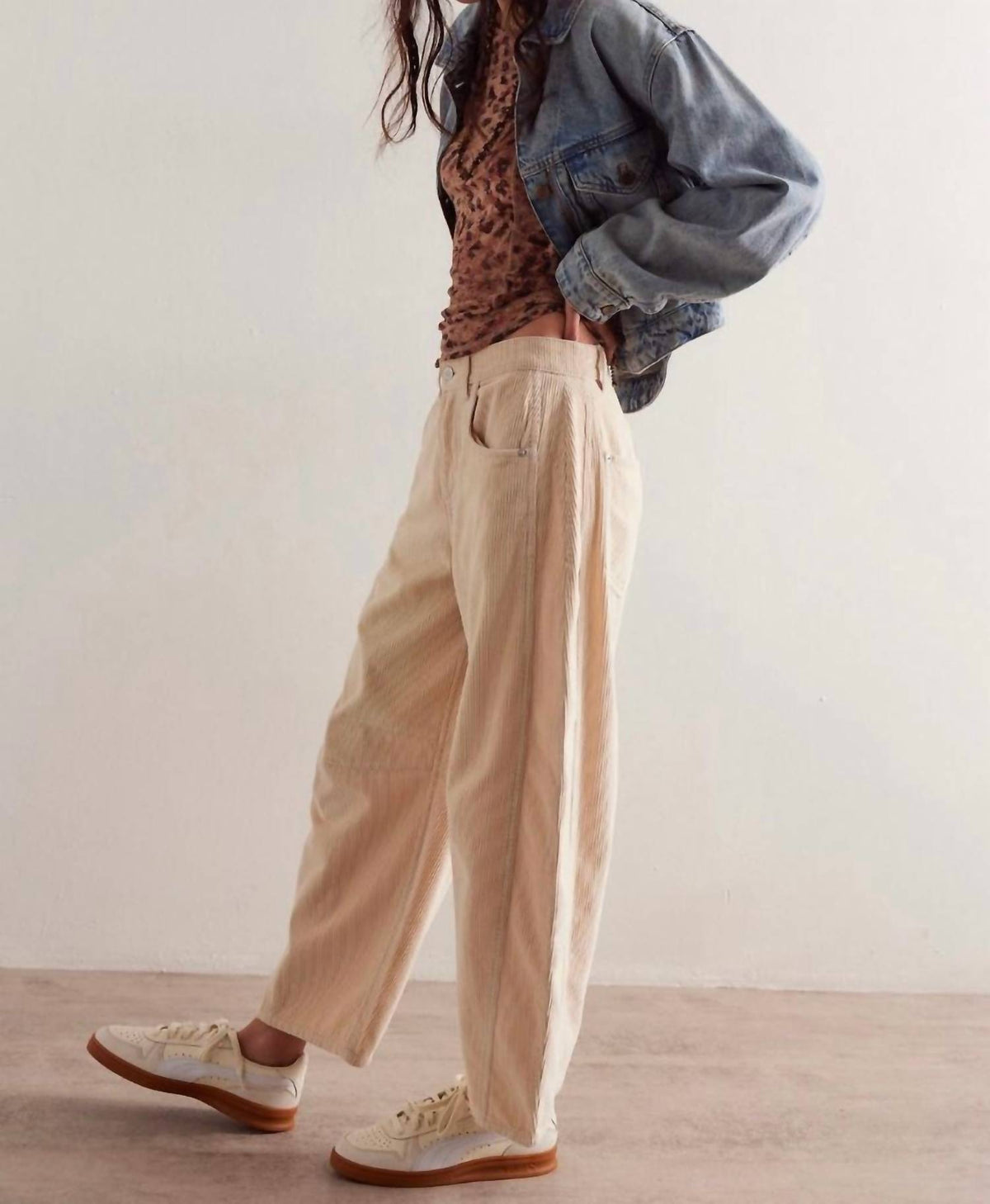 Free People - Good Luck Mid-rise Cord Barrel Jeans