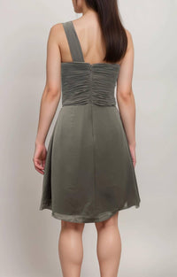 Last Dress - Ruched Rosette Asymmetric Evening Dress
