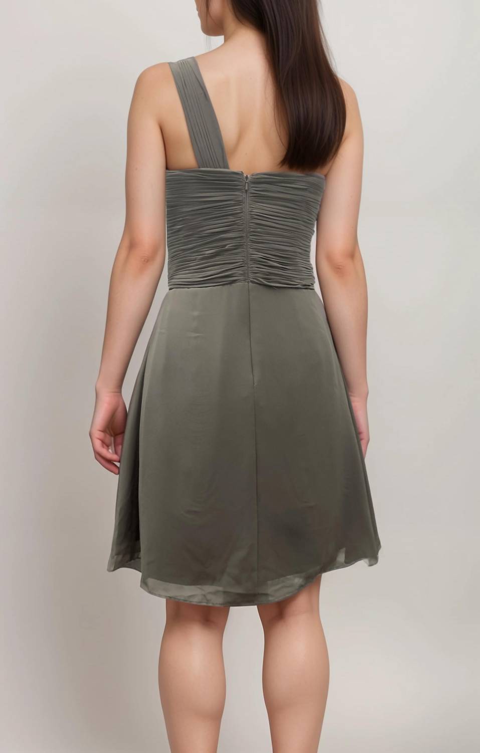 Last Dress - Ruched Rosette Asymmetric Evening Dress