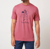 TravisMathew Lost Weekend Short Sleeve Tee in rose wine - men's t-shirt