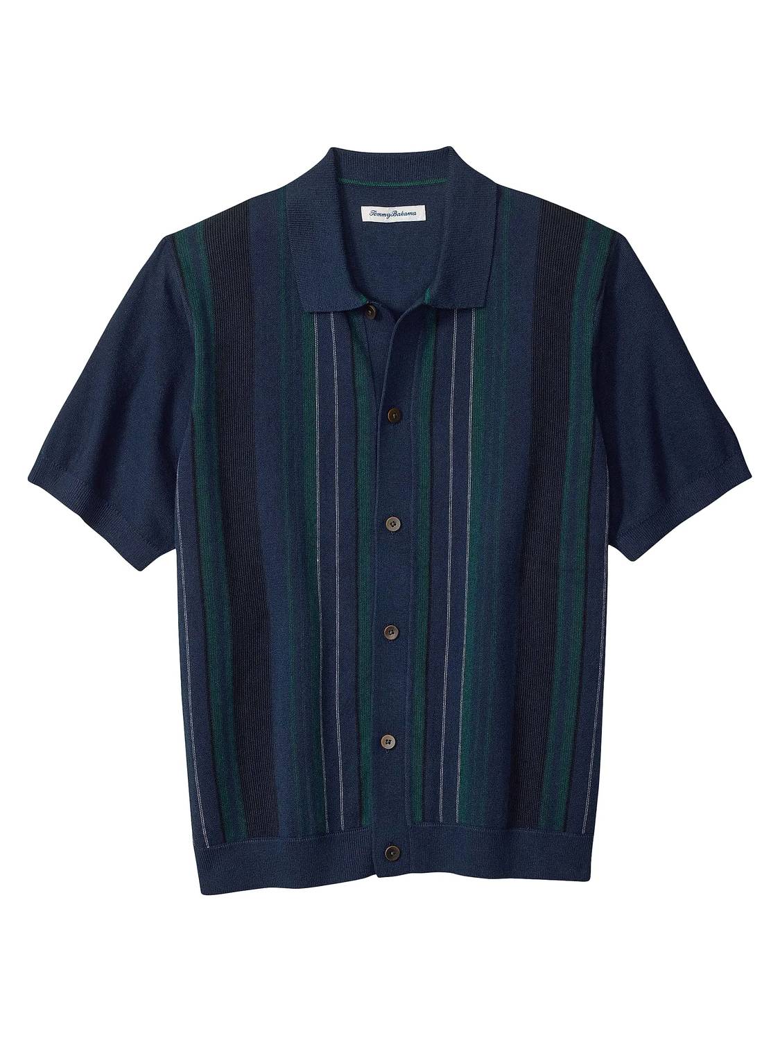 TOMMY BAHAMA Men's Palmerito Button Front Polo Shirt in coasline - men's shirt