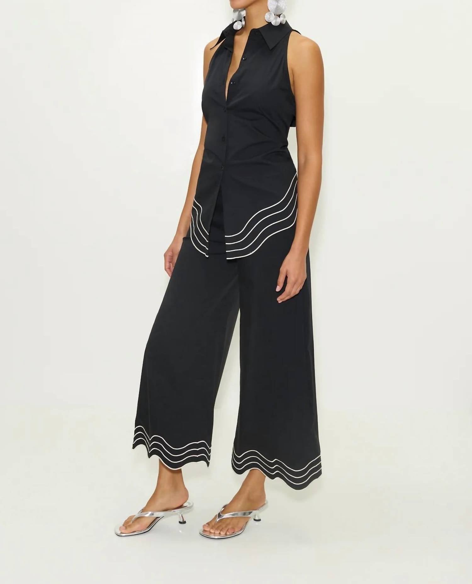 Simon Miller - Wavy Cropped Poplin Pant