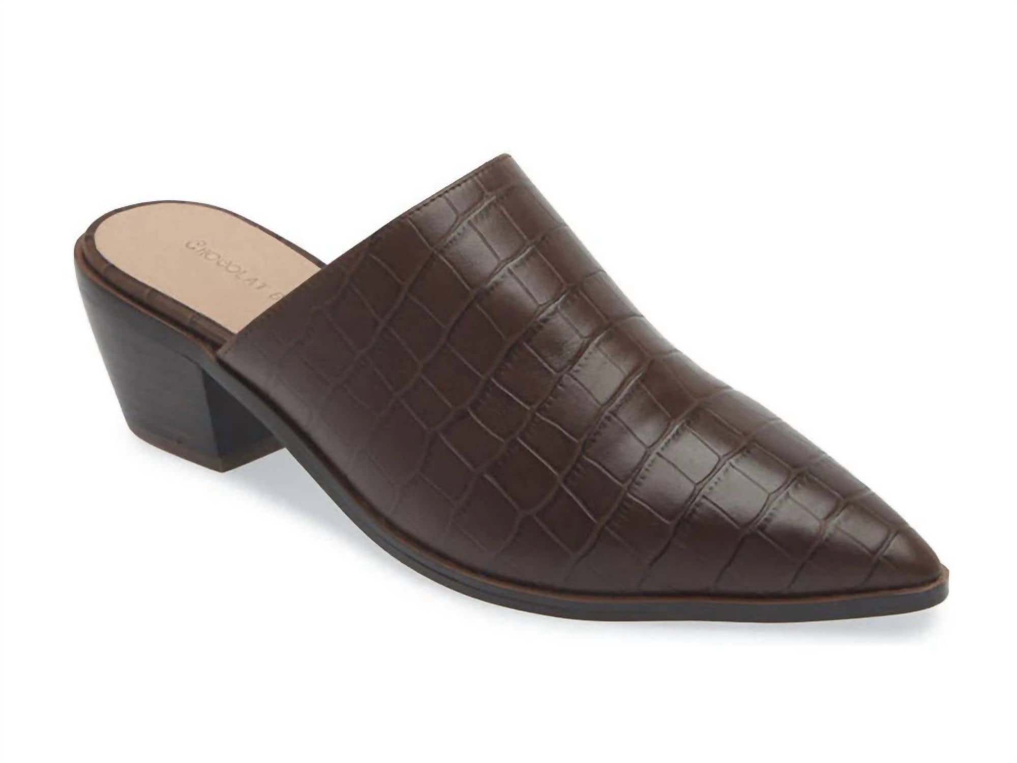 CHOCOLAT BLU Women's Cellia Croco Heel in brown - women's heels