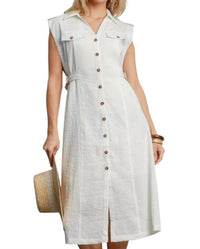 Umgee - Sleeveless Button Down Midi Dress