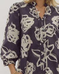 Entro - Printed Ruffle Top