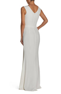 Dress The Population - Sandra Plunge Crepe Trumpet Gown