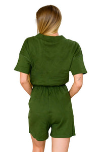Zenana - Short Sleeve V-Neck Romper