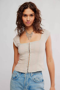 Free People - Marilyn Denim Corset Top