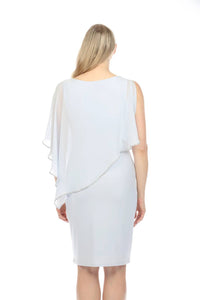 Joseph Ribkoff - Rhinestone Chiffon Overlay Sheath Dress