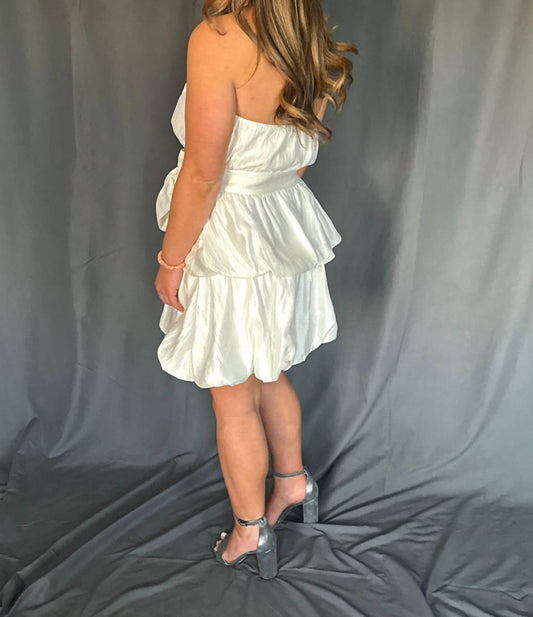 B.Right - Bubble Mini Dress With Front Bow