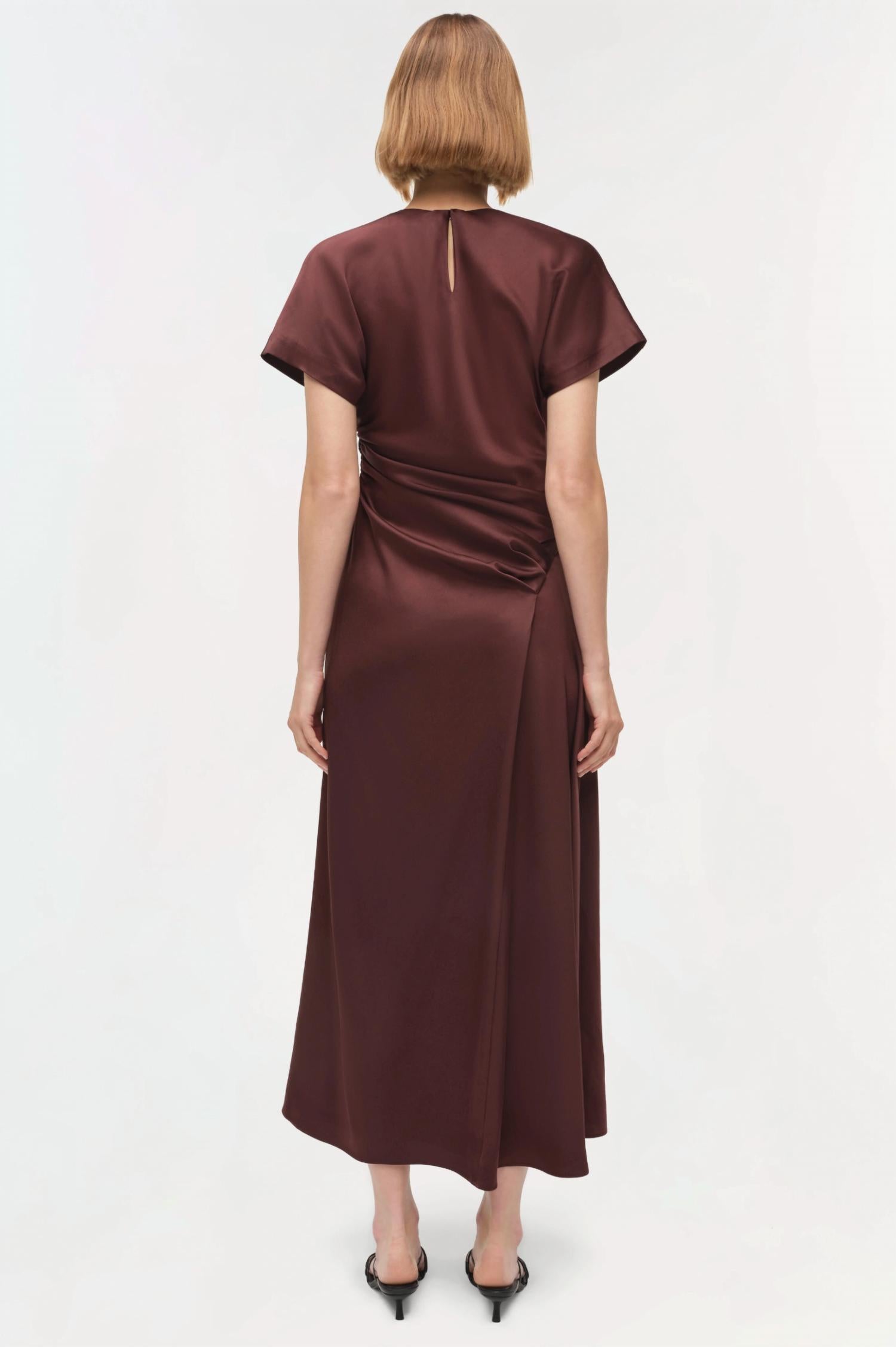 Simkhai - Marabella Draped Satin Midi Dress