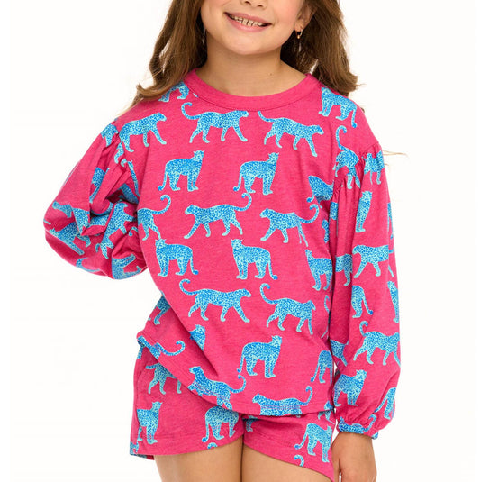 Kids Leopard Drew Long Sleeve Tee