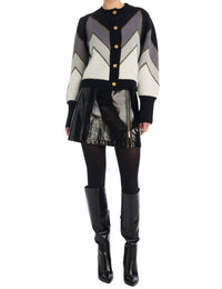 Allison New York - Chevron Long Sleeve Cardigan