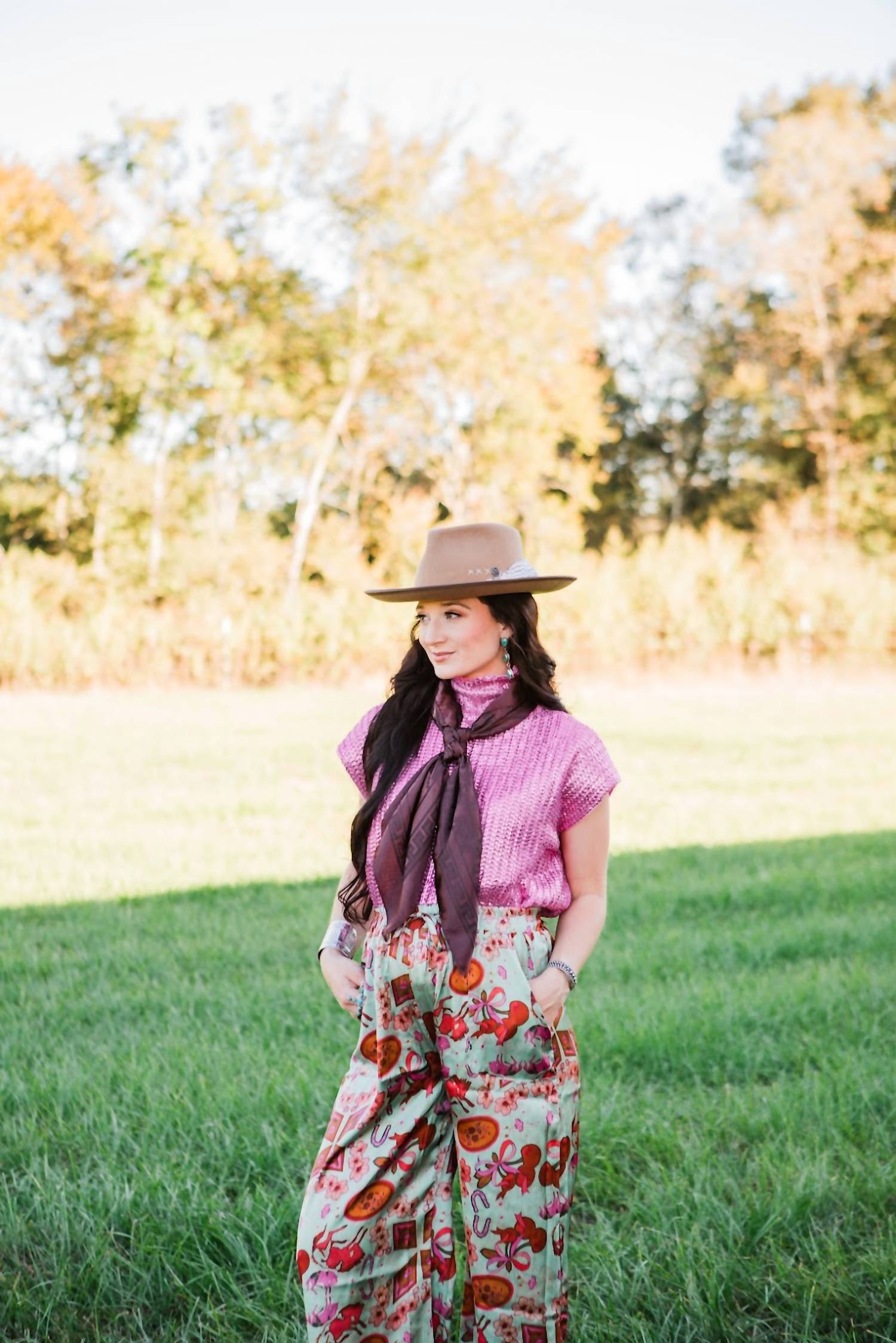 SHE + SKY Metallic Mock Neck Sweater in candy pink - women's sweater