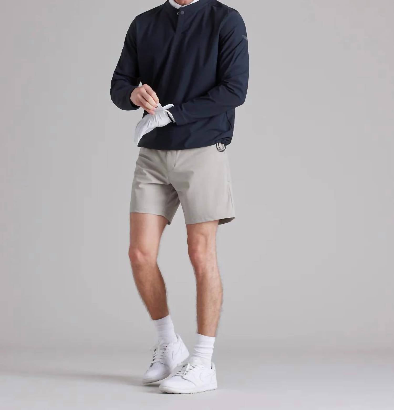 RHONE Momentum Golf Snap Crew Top in navy - men's long sleeve top