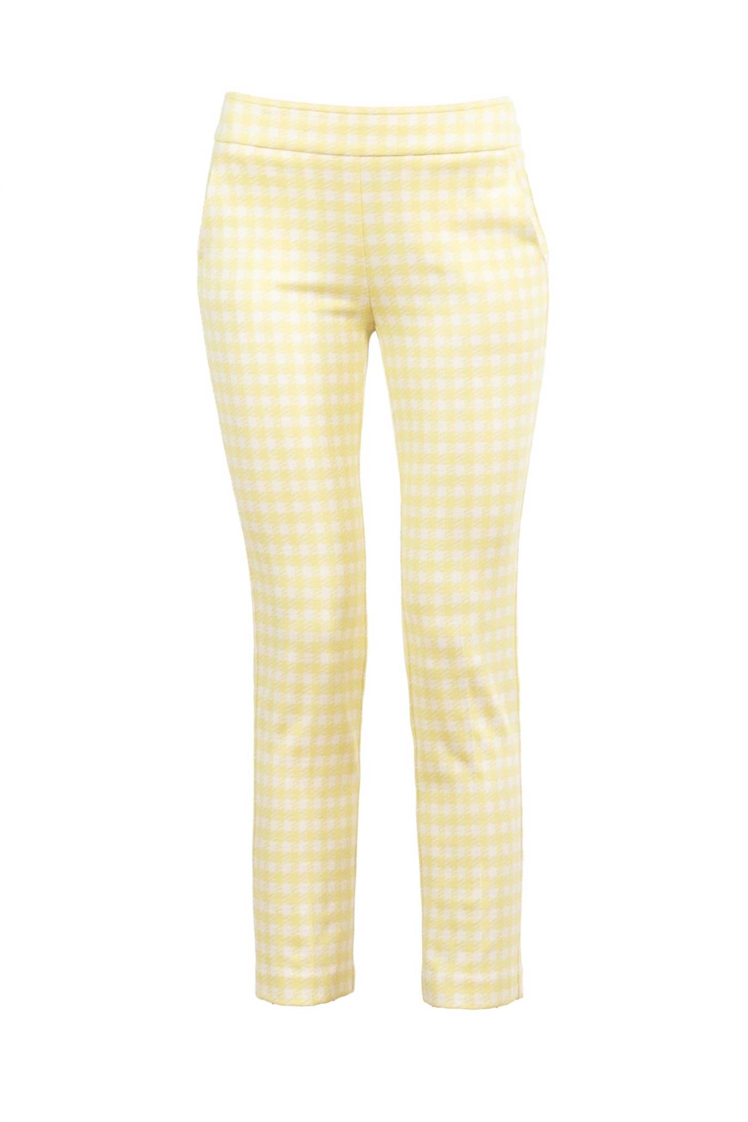 Avenue Montaigne Lulu Straight Cropped Pant in grid check - women's pants - view 4