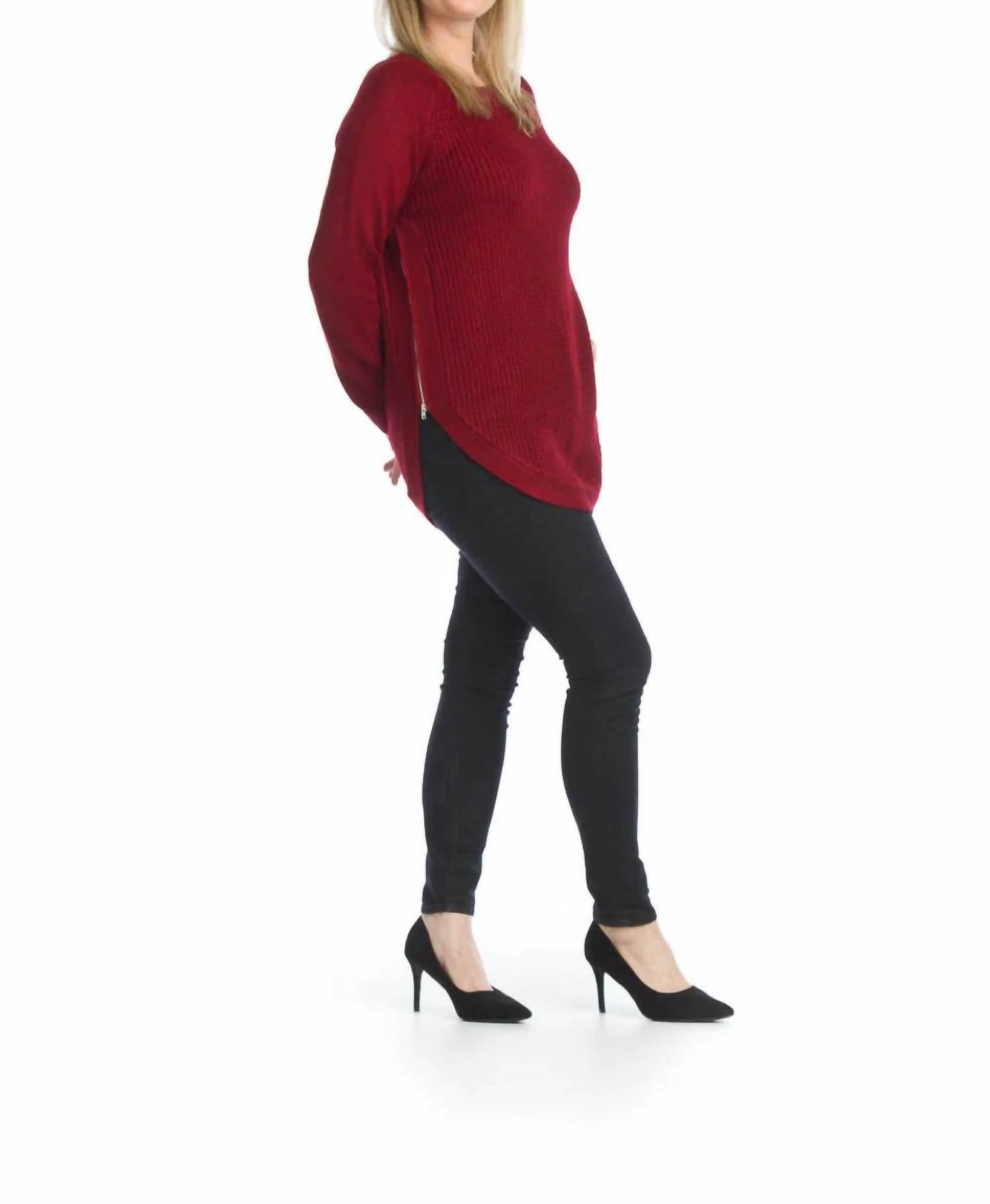 Papillon - Long Sleeve Sweater With Zip Side