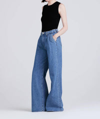 Derek Lam 10 Crosby High Rise Pleated Trouser in carlisle - women's pants - detail view