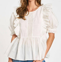 Dra Los Angeles - Eyelet Puff Sleeve Top