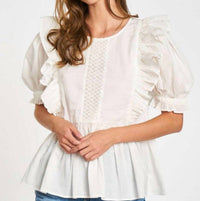 Dra Los Angeles - Eyelet Puff Sleeve Top