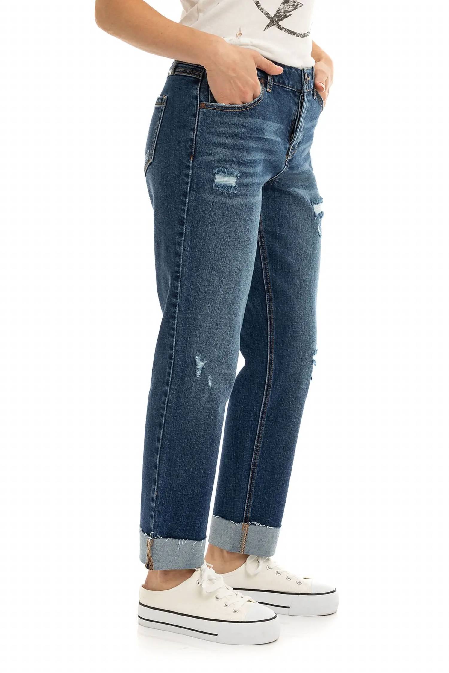 1822 Denim - Addy Mid Rise Cuffed Girlfriend Jeans