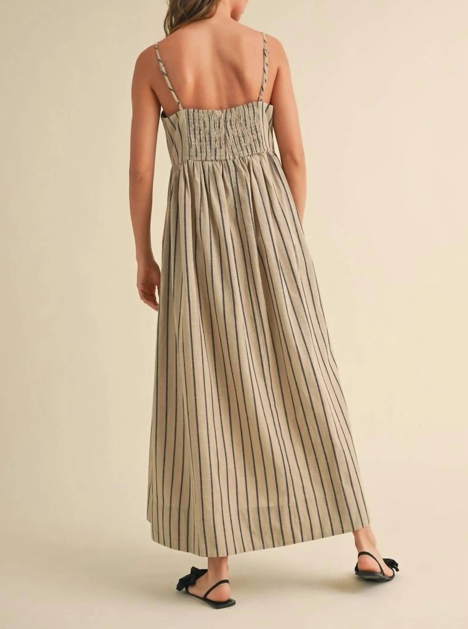 Miou Muse - Exquisite Stripe Maxi Dress